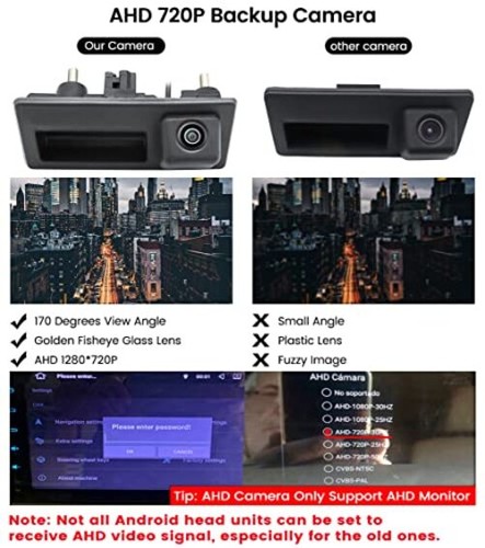 HD 720P Vehicle Backup Camera for Audi A4L A5 A3 Q3 Q5 RS6 for VW Passat - Picture 4 of 9