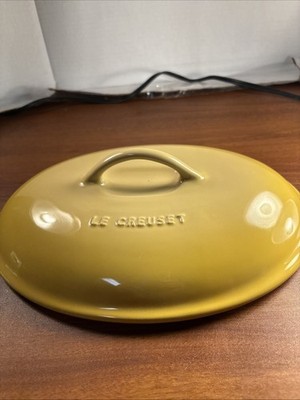 Le Creuset Casserole Lid Only - Oval - Heritage Casserole Dish 12  Long Yellow