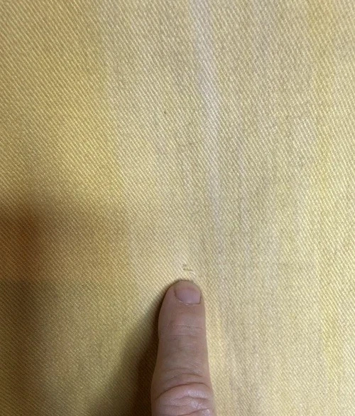 Vintage Variegated Yellow Denim Fabric 1 1/3 Yards 60" Wide Sewing Material - Image 3 of 3