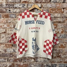 Vintage 1950  s Spring Horse Feed Sack Shirt Handmade Size M