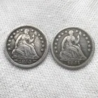 1851-O & 1853-O Arrows Seated Liberty Half 1/2 Dime H10C 90% Silver US 5c Coin