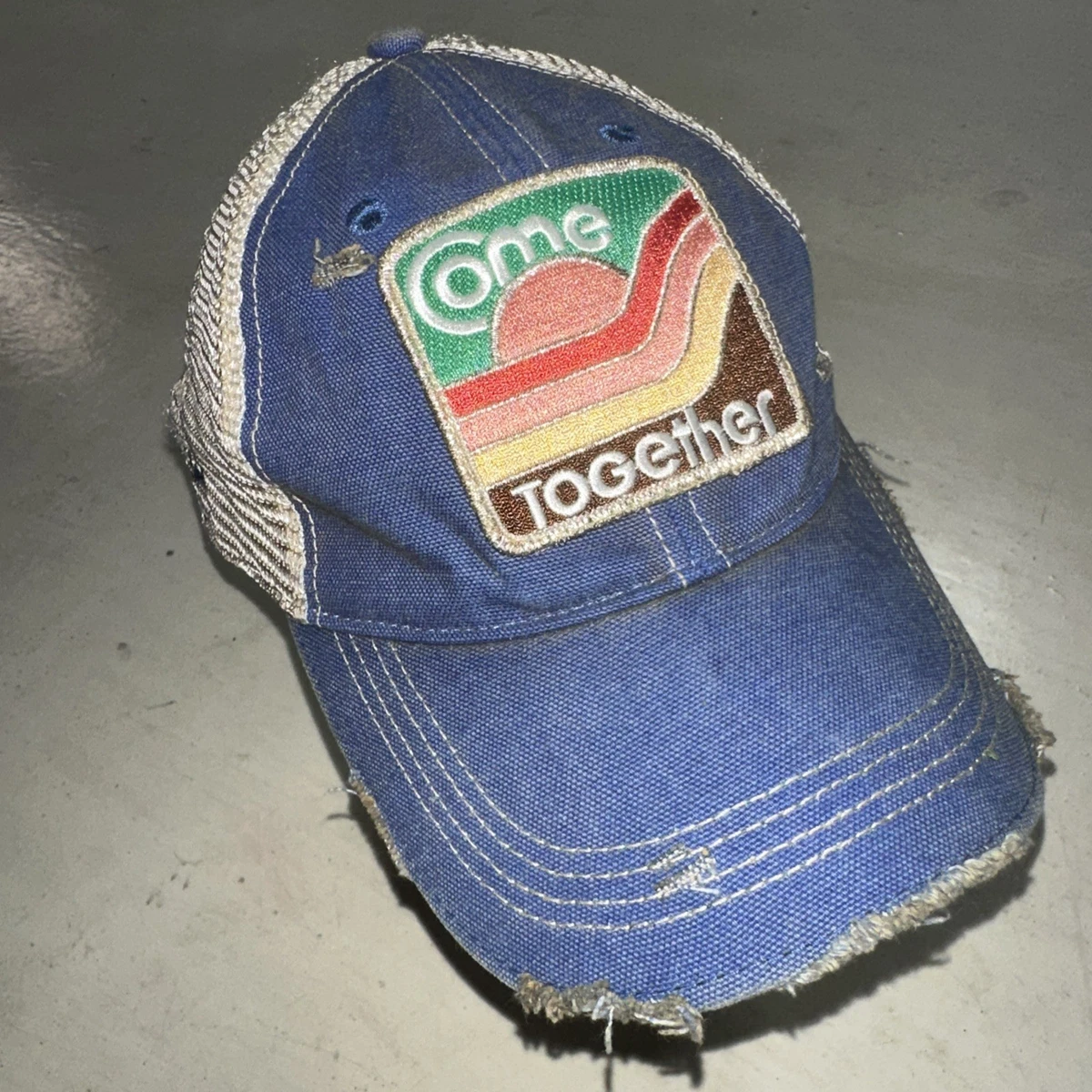 Judith March Y\'all Patch Trucker Hat Mesh Back Floral Denim Distressed Women main image 2
