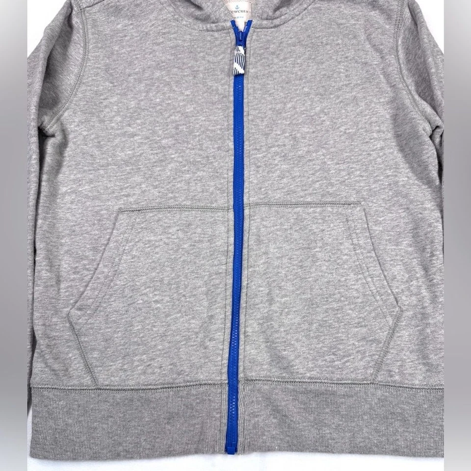 CREWCUTS Niños’ Gris Jaspeado Cremallera Completa Sudadera con Capucha Informal Otoño Básicos Talla Mediana 7-8 Foto 3 de 4