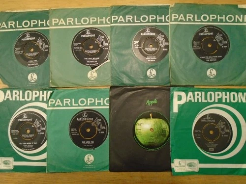 BEATLES 8 x 7" SINGLES JOBLOT Eleanor, Help, Something, she loves you,i feel fin