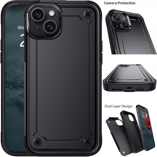 Hard Case Shockproof Dual Layer Cover For Apple iPhone 15 Pro/15 Pro Max/15 Plus