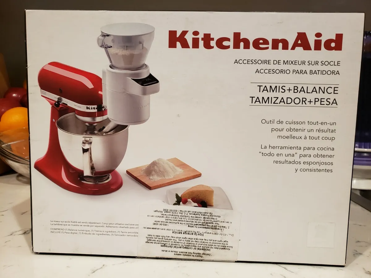 KitchenAid Stand Mixer Flour Sifter and Scale Attachment in White