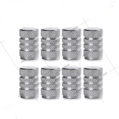 8pcs Silver Car Tire Tyre Wheel Air Port Dust Cover Ventil Rim Valve Stem Caps