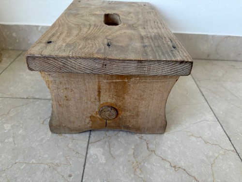 Alter Schemel Hocker Fußhocker Fußbank Blumenhocker Holz Shabby Vintage - Bild 3 von 6