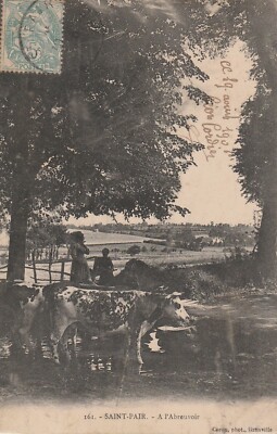 AK Saint-Pair. A l'Abreuvoir 1906