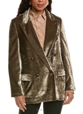 NWT $5995 Brunello Cucinelli Women's Velvet DB Jacket Size 40
