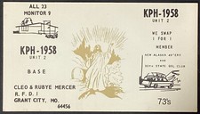 Ham Radio QSL Card KPH-1958 Cleo & Rubye Mercer MO Vintage Postcard Unposted