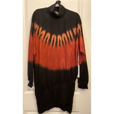 NWT Young Fabulous & Broke Tie Dye Turtleneck Sweatshirt Dress Black Red Size M