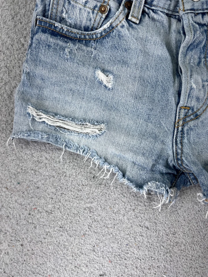 Pantalones Cortos BDG Mujer 31 Azul Denim Jean Corte Mamá Tiro Alto Algodón Envejecido 29x2 Foto 3 de 4