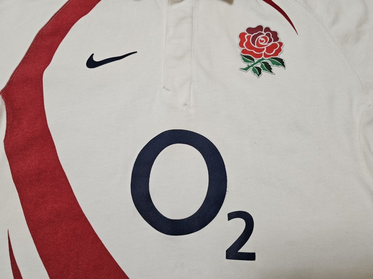 ENGLAND RUGBY JERSEY VINTAGE NIKE SHIRT RUGBY JERSEY O2