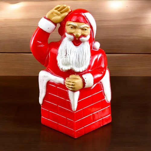 VTG Plastic Christmas Santa Down Chimney Candy Container MCM Rosbro Rosen READ - Picture 3 of 8