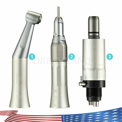 Dental Slow Low Speed Handpiece Straight Contra Angle Air Motor 4Holes External - Picture 55 of 73