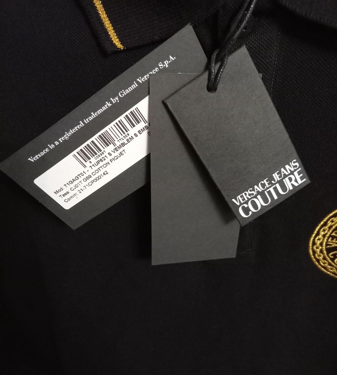 Versace Jeans Couture Gold Foil Logo Polo Shirt (Multiple Sizes - Main Image