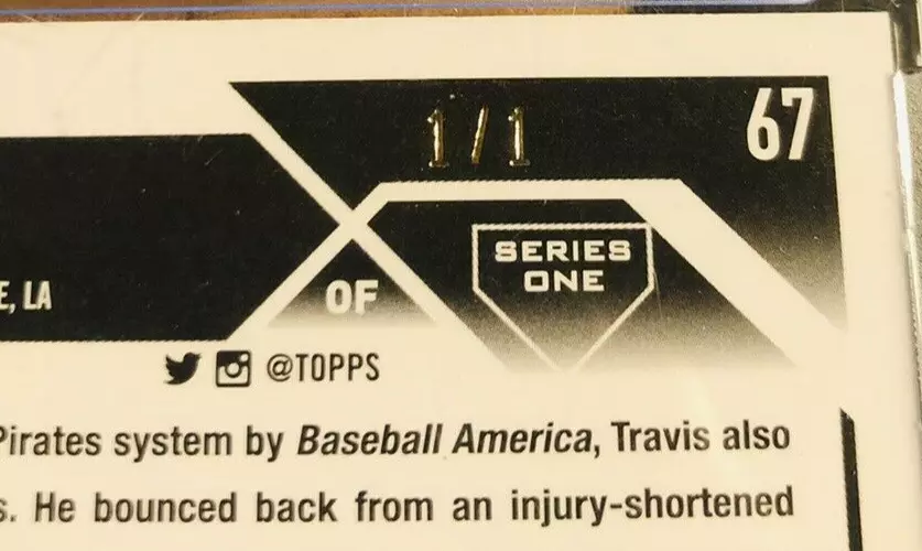 2023 Topps Series 1 PLATINUM SSP 1/1 Travis Swaggerty Rookie Card RC!!