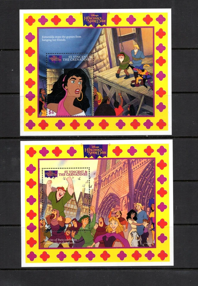 S2974 St. Vincent 1996 Disney Le Bossu De Notre-Dame Feuilles MNH - Photo 1/1