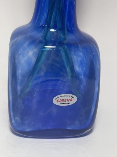 Kunstglas Vase Blumen blau - Bild 4 von 9
