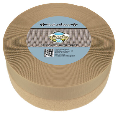Country Brook Design | Beige Sew on Hook and Loop (2 inch, 10 yards)