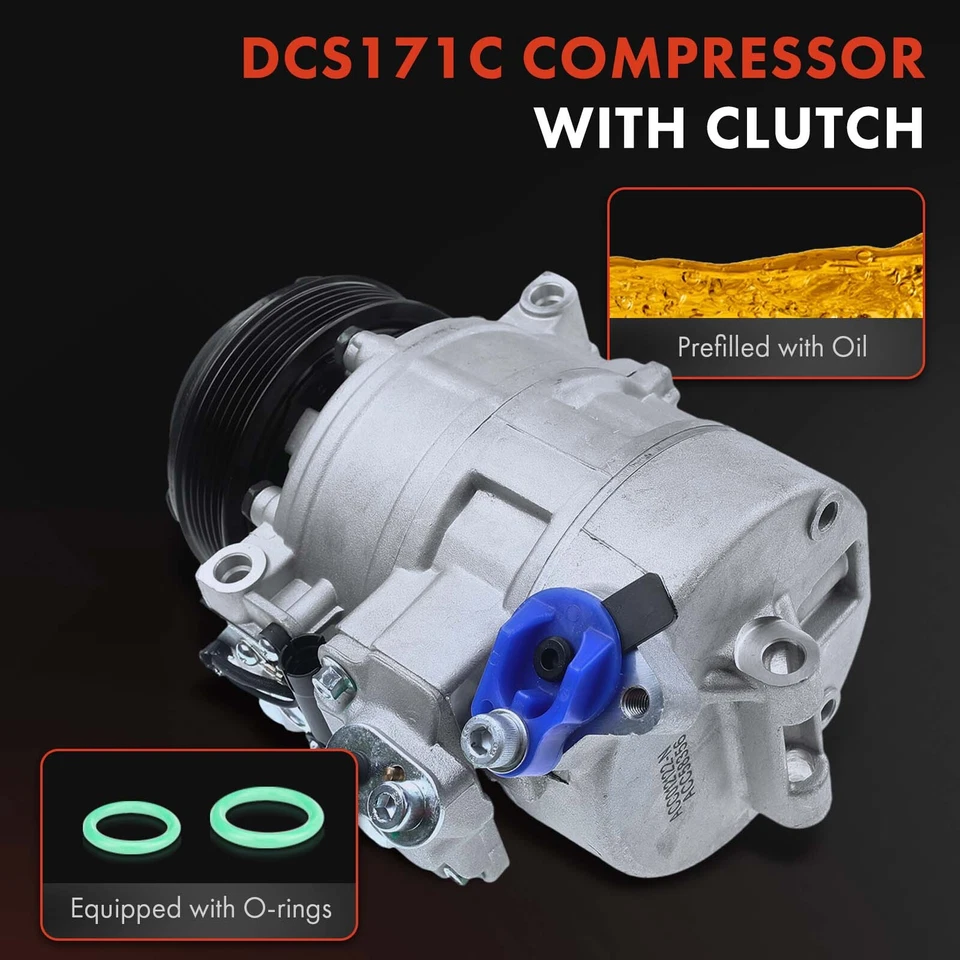 Compresor de aire acondicionado con polea de 6 ranuras para BMW 328i xDrive 2012-2013 X3 2007-2010 3,0 Foto 3 de 4