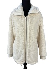 Varley Norfolk Jacket Egret Medium Cream Teddy Fleece Coat Full Zip