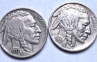 1937-P x 2  Buffalo Nickel US 5c Pair ~ (Near) Full Horn ~ Get 1 Pair Shown ~M84