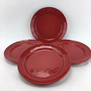 Pottery Barn Cambria Red Set Of 4 Salad Dessert Plates Made In