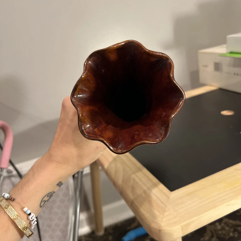 Royal Haeger Vintage Mid Century Drip Glaze Art Pottery Vase 12" - Image 3 of 4