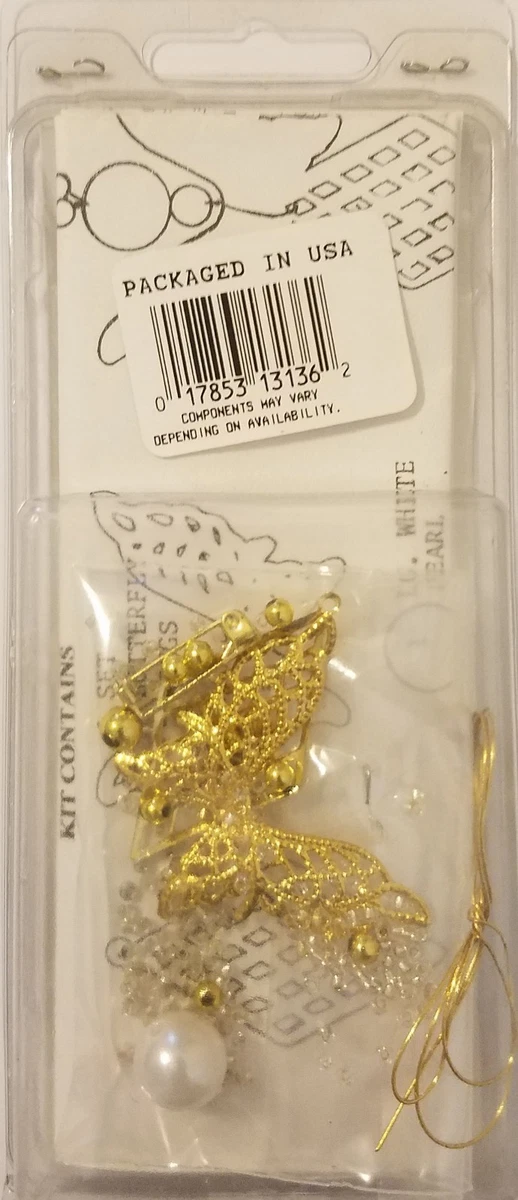Angelique Kits Gold Filigree Angel Pin Beaded Jewelry Crafts Mac Enterprises VTG