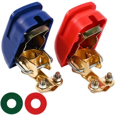 2x Car Battery Terminal Connector Clamp Quick Release Disconnect Top Post Cover