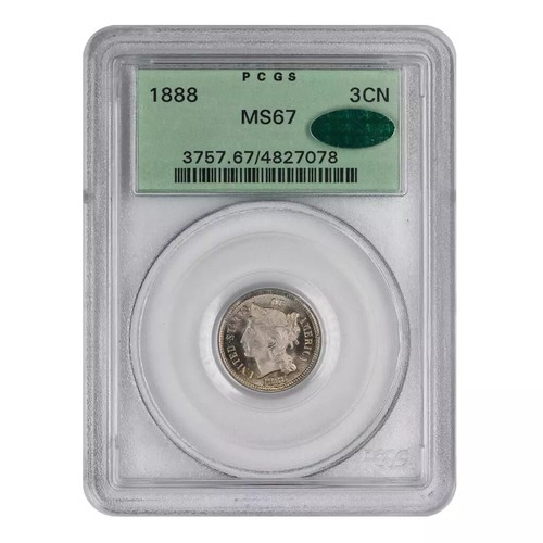 1888 Three Cent Nickel PCGS MS-67 CAC - Picture 3 of 4