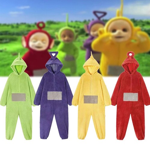 Adult Teletubbie Costume Disi Onesis Lala Cosplay Jumpsuit Pajama