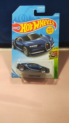 Hot Wheels  16 Bugatti Chiron HW Exotics Free Shipping Die-Cast Blue Vehicle
