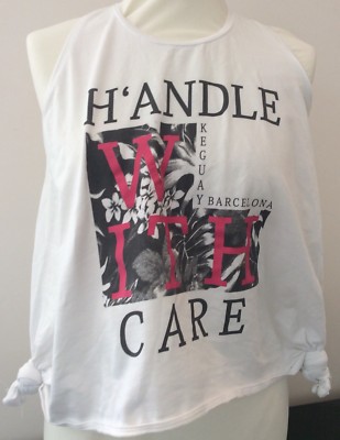 Fridays T-Shirt Top Print Damen Mädchen Größe S 36 M 38 Barcelona Fitness