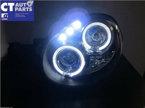 Black LED Angel Eyes Projector Headlights for 00-02 Subaru Impreza WRX STI GD - Picture 8 of 17