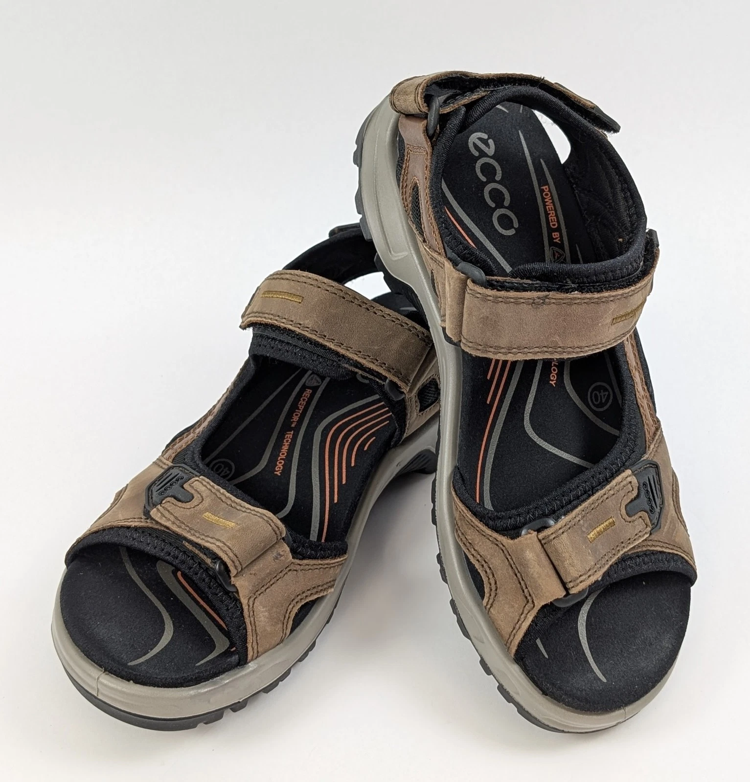 ECCO Offroad Yucatan Sandals Men's Brown/Black Hiking Shoes Size 40 US 6-6.5