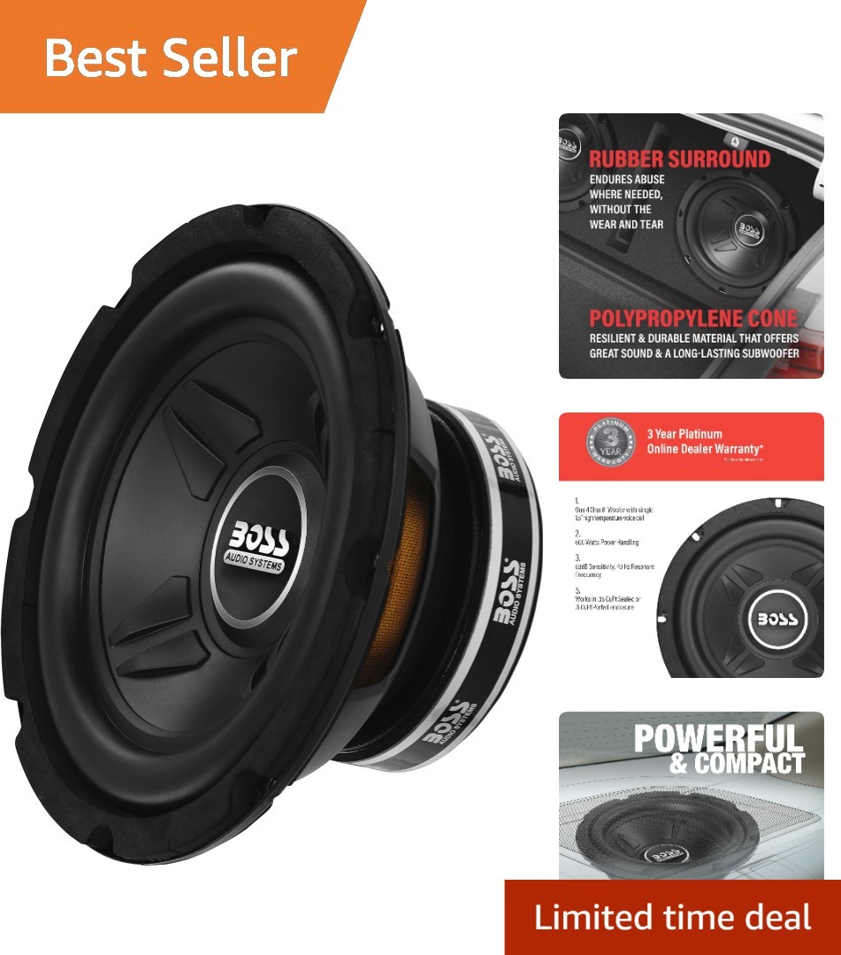 Boss 8 Inch Car Subwoofer 600 Watts Max Power Sound System