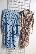2 x Boohoo Womens Mixed Wrap Dress Bundle - Size 12 (h92)