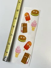 1 Sheet Mrs Grossmans Cutie ICE CREAM STICKERS Popsicle Sandwich Cone Dessert