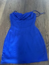 blue blush body con dress size small