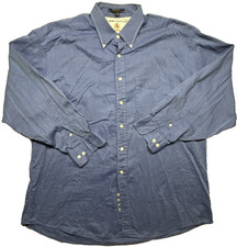 Tommy Hilfiger Men s Long Sleeve Button Down Shirt 17 1/2 34-35 Striped Blue