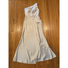 Jenny Yoo Lena Dress Womens 10 Latte Satin One Shoulder Gown Bridesmaid Formal
