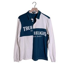 TRUE RELIGION rugby style color block polo M