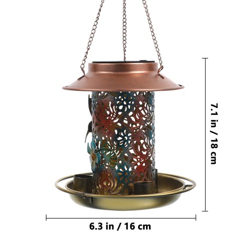 Outdoor Light Bird Feeder Hanging Feeders for Outdoors Solar Outside - Afbeelding 8 van 11