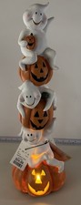 HALLOWS EVE Halloween 20in Led Light Up Ghost Jack O Lantern Figurine WORKS