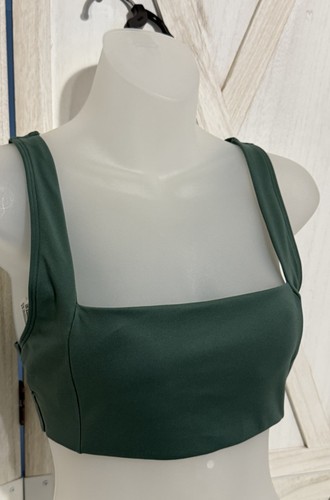 PINK Forest Green Ultimate Square-Neck Sports Bra Women's Size Medium NWT - Picture 6 of 7