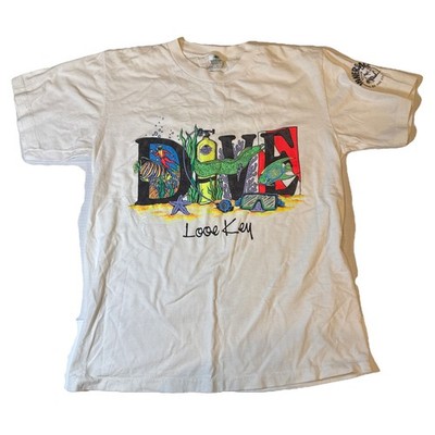DIVE Belize Scuba Diving t-shirt L vtg 90s single stitch US Made Big Pine Key FL