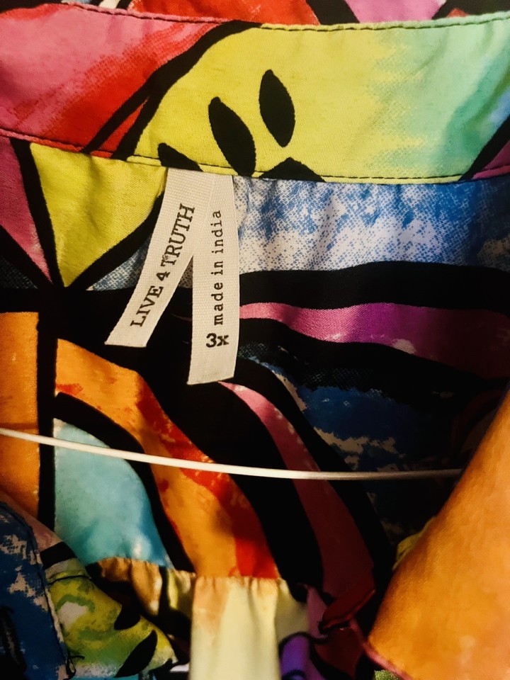 Live 4 Truth Abstract Face Shirt Dress sz 3x Colorful Art To Wear ...